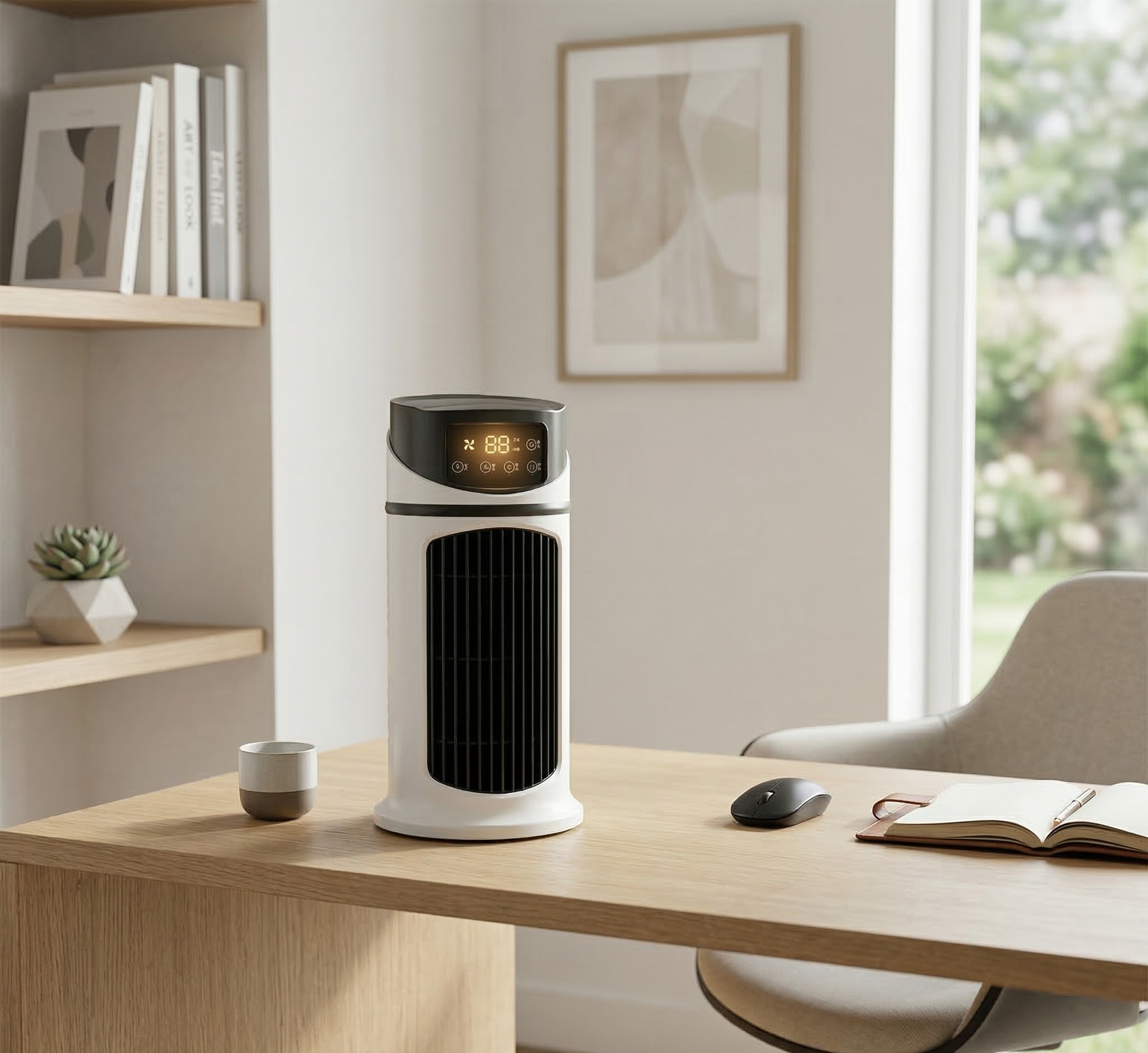 Refroidisseur D'air Portable OLOEY - Humidificateur & Purificateur 3-en-1, USB, Blanc, Neuf