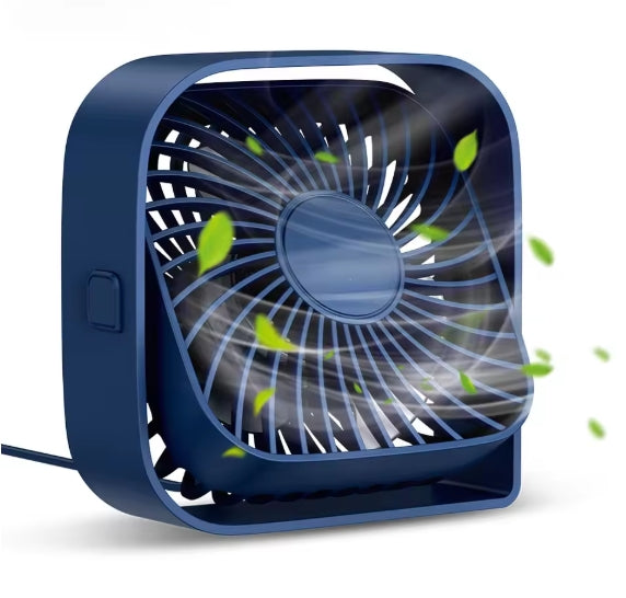 Ventilateur USB de Bureau – Mini Ventilateur Portable Silencieux 3 Vitesses, Rotation 360° pour Bureau, Chambre et Maison