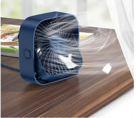 Ventilateur USB de Bureau – Mini Ventilateur Portable Silencieux 3 Vitesses, Rotation 360° pour Bureau, Chambre et Maison