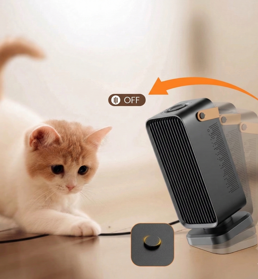 Radiateur Soufflant Électrique 1200W – Chauffage d’Appoint Portable avec Ventilateur, Chauffage Rapide pour Chambre ou Bureau