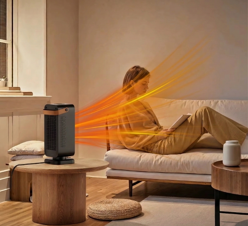 Radiateur Soufflant Électrique 1200W – Chauffage d’Appoint Portable avec Ventilateur, Chauffage Rapide pour Chambre ou Bureau