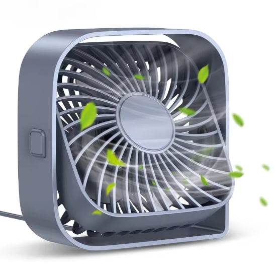 Ventilateur USB de Bureau – Mini Ventilateur Portable Silencieux 3 Vitesses, Rotation 360° pour Bureau, Chambre et Maison