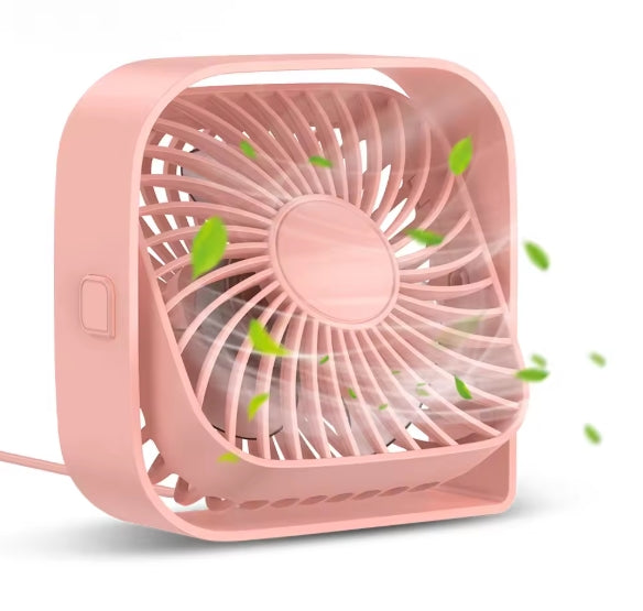 Ventilateur USB de Bureau – Mini Ventilateur Portable Silencieux 3 Vitesses, Rotation 360° pour Bureau, Chambre et Maison